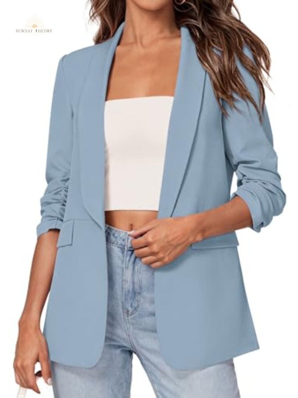PRETTYGARDEN Women's Business Casual Blazer - 3/4 Sleeve, Shawl Lapel